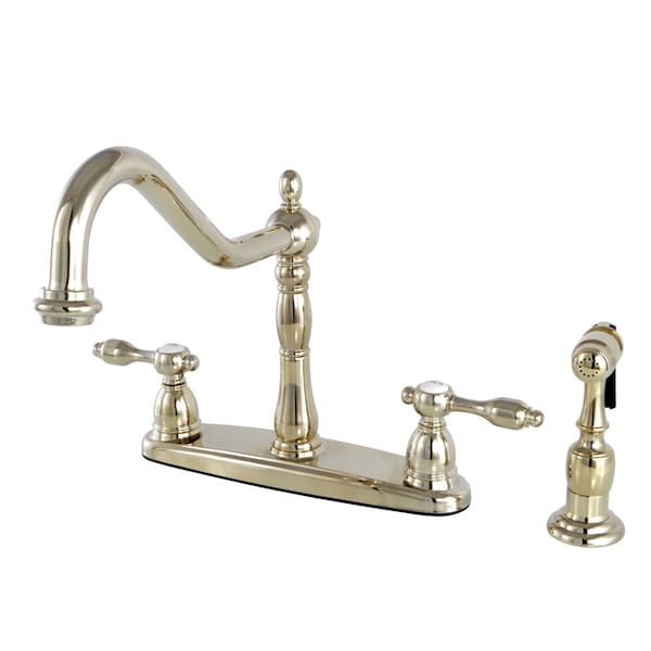 Tudor Centerset Kitchen Faucet, Polished Brass